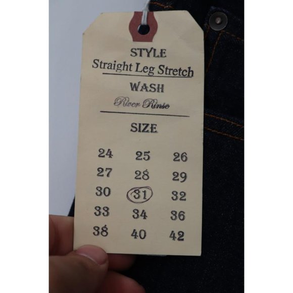 NWT Stronghold Jeans Mens 31 L36 Selvedge Denim Straight Leg Stretch Blue Rinsed - Picture 4 of 12